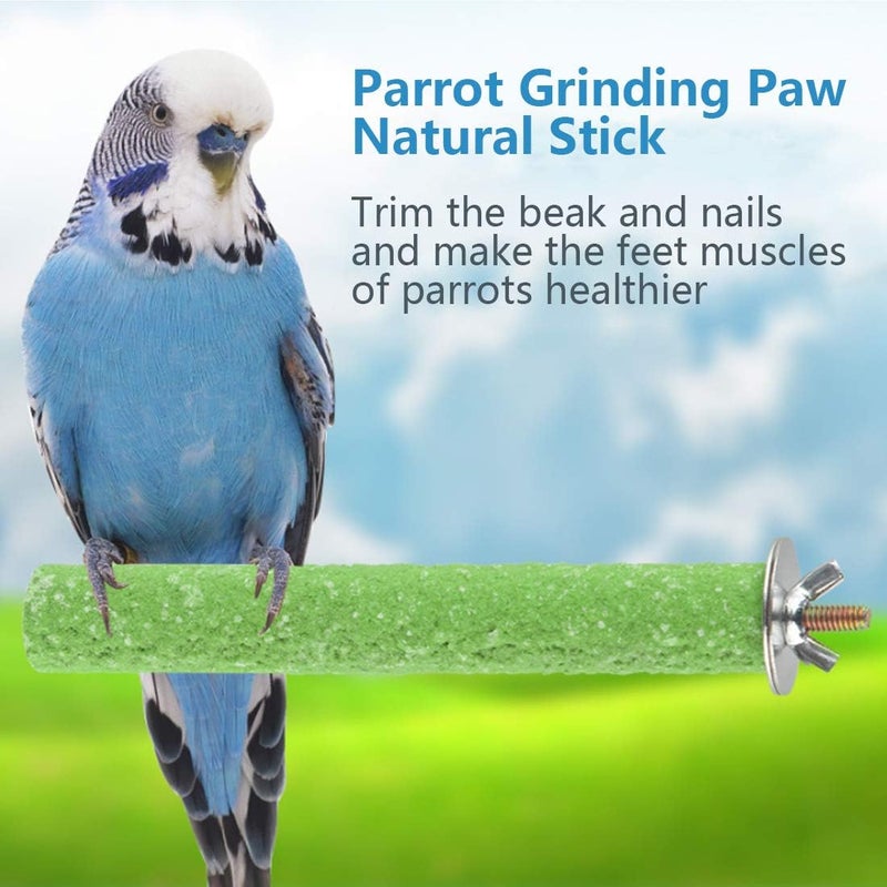 Hamiledyi Parrot Perch Stand Toy, Bird Cage Perch Toy,Natural Paw Grinding Stick for Small Parrots, Parakeets, Cockatiels, Lovebirds Chewing Stick(S) - Image 4